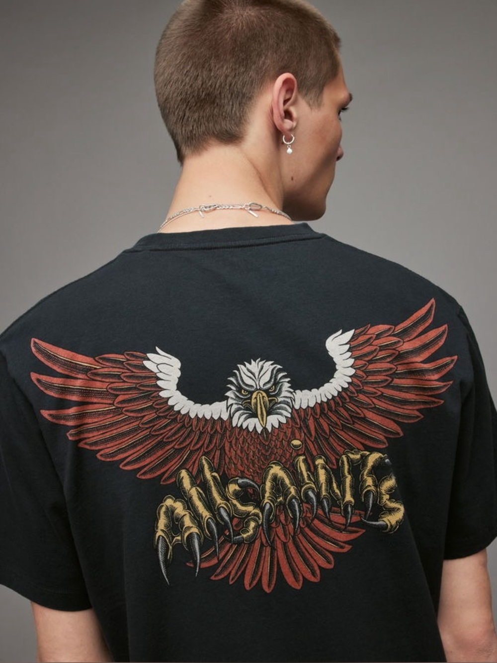 All Saints Eagle Swoopy Crew T-Shirt